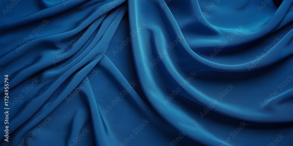 Obraz premium Sapphire Blue Silk Fabric Drapes