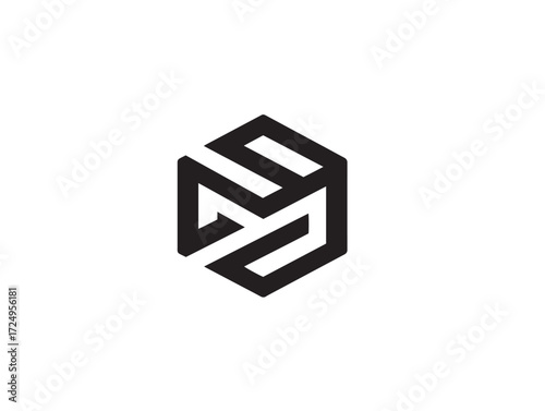 Stylish geometric logo collection in elegant outlined illustration