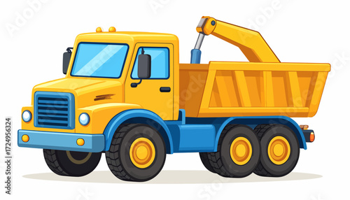 Cute cartoon construction truck vector illustration