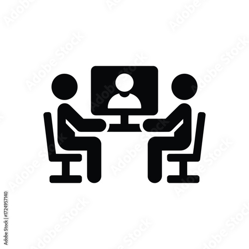 Remote job interview meeting with video conference technology