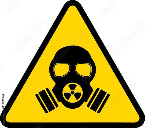 Signs warning people to wear gas masks design for templates.