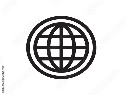 Creative global finance artwork with outlined stock vector design
