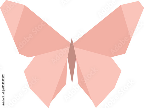 Elegant origami butterfly in soft pink tones adding a touch of modern minimalist beauty to your designs, perfect for spring promotions and creative projects.Origami concept for kids