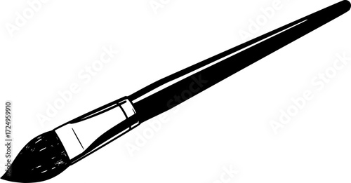 a painting brush, vector, isolated, white background