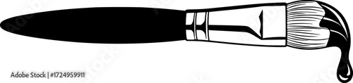 a painting brush, vector, isolated, white background