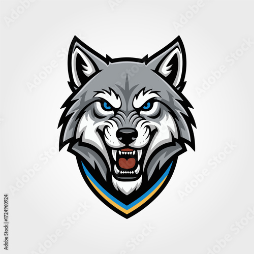 wolf head mascot vector illustration