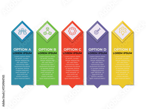Set of business infographic templates with 5 steps, processes or options. Abstract modern infographic.