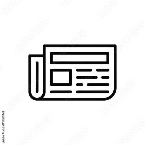 Simple line art icon of a folded newspaper