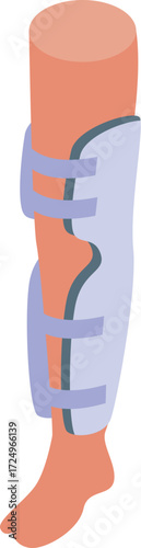 Leg encased in supportive brace, aiding recovery and mobility after injury