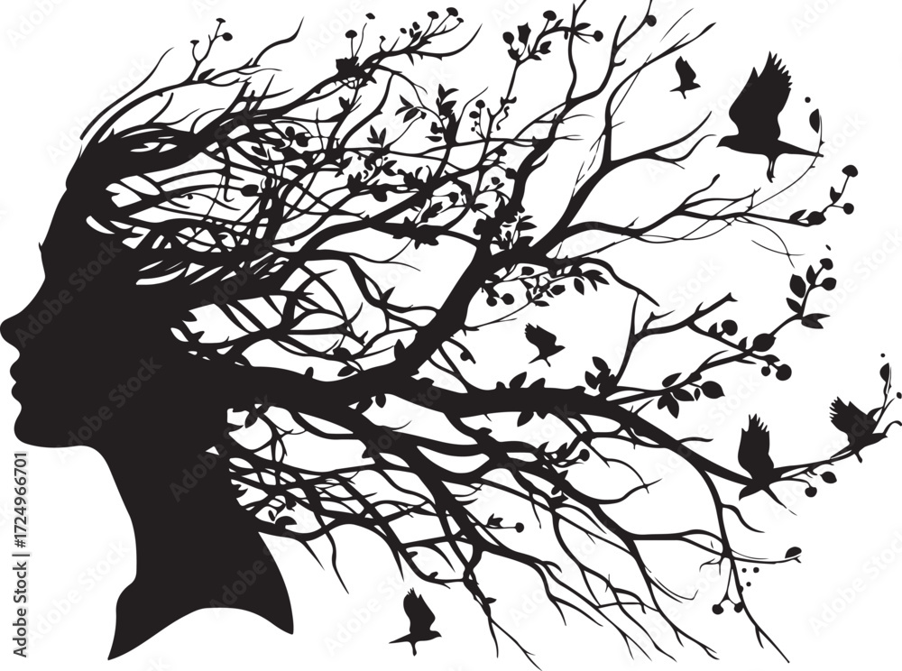 Obraz premium Human Tree Silhouette Pack