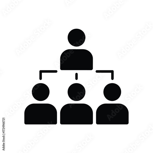 Organizational hierarchy chart with leader and team members