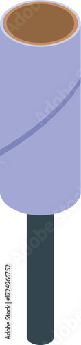 Lint roller with adhesive paper for cleaning clothes from dust, hair, and fluff