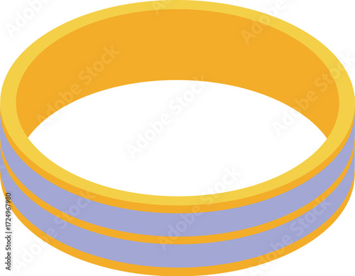 Elegant golden bracelet featuring purple stripes, perfect for adding a touch of luxury