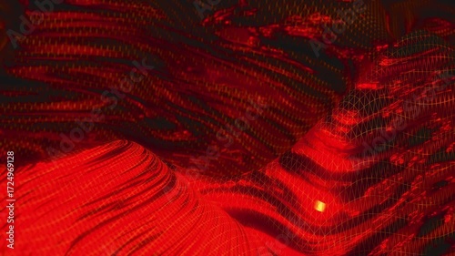 Dramatic abstract red landscape evoking volcanic eruption with textured organic feel for backgrounds, modern art, or website design element