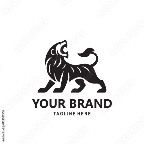 the roaring lion logo is black