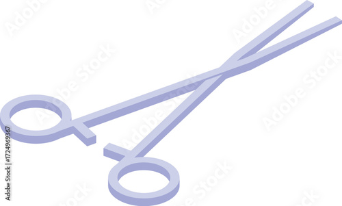 Steel forceps clamping tissue during a surgical operation in an hospital