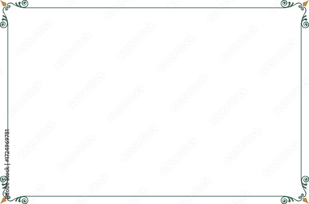 custom made wallpaper toronto digitalElements of ornate vintage frames. Border gold and green lines swirls motifs. Design print for greeting cards, wedding invitations, restaurant menu, royal certificates. Set 1009
