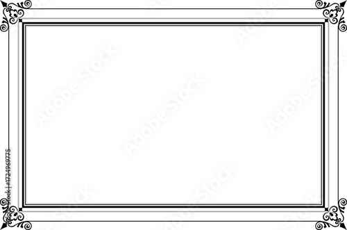 Wallpaper Mural Elements of ornate vintage frames. Border black lines swirls motifs. Design print for greeting cards, wedding invitations, restaurant menu, royal certificates. Set 1008
 Torontodigital.ca