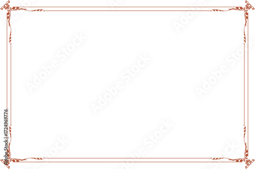 Wallpaper Mural Elegant Vintage Red-Brown Decorative Frame. Set 1019
 Torontodigital.ca