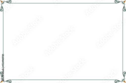 Wallpaper Mural Elements of ornate vintage frames. Border gold and green lines swirls motifs. Design print for greeting cards, wedding invitations, restaurant menu, royal certificates. Set 1009
 Torontodigital.ca