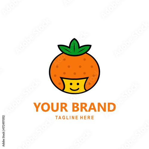 cute and attractive orange mascot logo