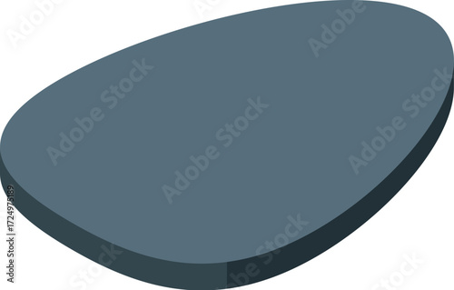 Simple grey oval shape on a white background, conveying minimalism and representing a sleek, modern design
