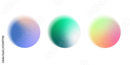 Soft Gradient Spheres: Modern Abstract Digital Art Collection with Blurred Color Transitions and Ethereal Mood, gradient blur shapes