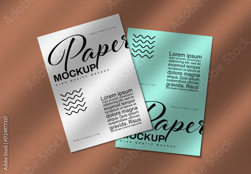 Dual A4 Paper Mockup with Soft Shadows