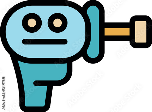 Cartoon electric screwdriver with a cute face, ideal for diy and repair projects