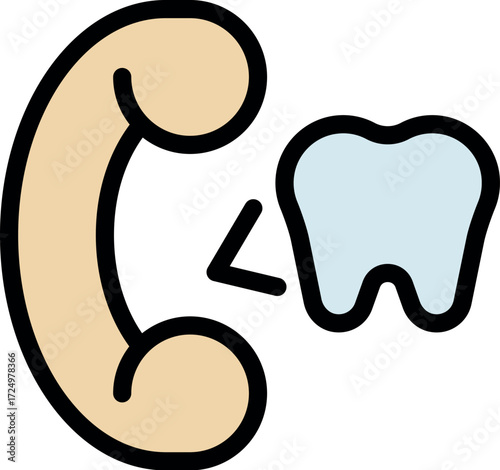 Phone calling tooth icon represents easy scheduling of dental clinic appointments, symbolizing convenient access to oral healthcare