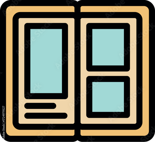 Open photo album displaying cherished memories with photos and descriptive text, evoking nostalgia and personal history