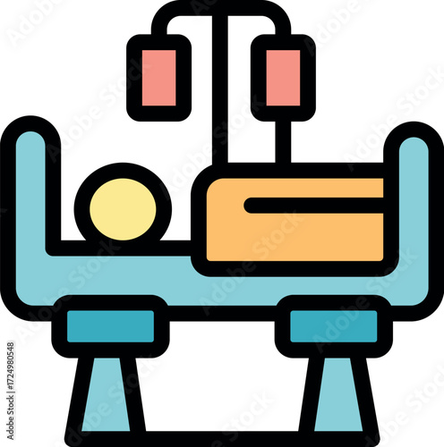 Hospital bed with iv drip providing medical care to patient, symbolizing healthcare and treatment