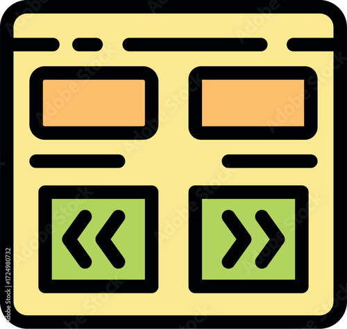 Simple webpage design with forward and backward navigation buttons, enhancing user experience for seamless content browsing