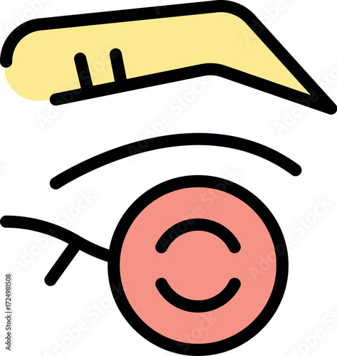 Close up of tweezers and an eyebrow, symbolizing the process of eyebrow shaping and beauty treatment