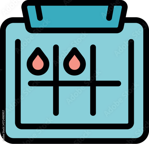 Laboratory plate containing blood droplets, used for medical tests and analysis in healthcare settings