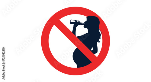 This image depicts a warning sign advising pregnant individuals not to consume alcoholic beverages.