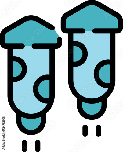 Simple vector illustration of two jellyfish swimming underwater, representing aquatic life and ocean ecosystems