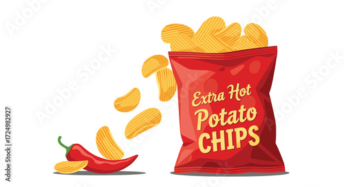 Enjoy the intense flavor of extra hot potato chips with a fiery kick from fresh peppers.