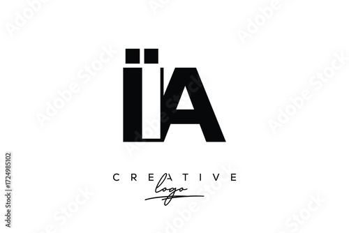 IAA Creative Minimalistic Negative Space Latter Logo with Modern Monogram for Branding and Business Letter mark Logo with Initial Letters Logo Design for Branding.	