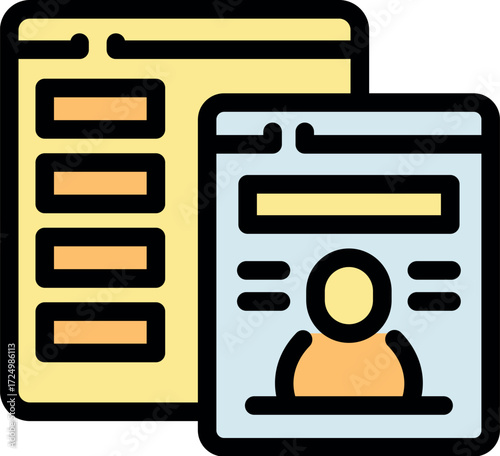 Digital registration process showing user profile and data fields on a screen, ideal for website and app development
