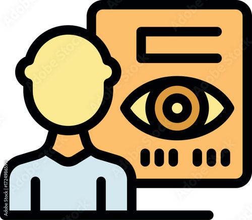 Doctor holding an eye chart, performing an eyesight test, checking visual acuity and health, diagnosing refractive errors