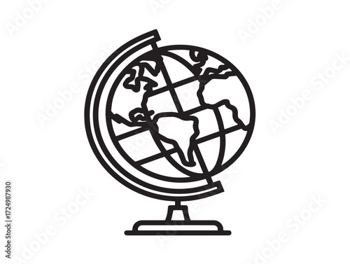 Professional World Travel Logo Design Modern Line Art Vector