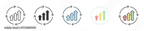 Continuous Improvement Icon Set Multiple Style Collection