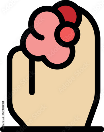 Medical professional checking skin wart on patient's finger