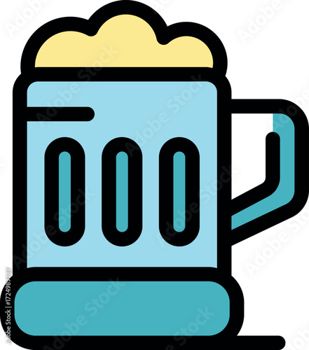 Refreshing and foamy beer in a classic mug, perfect for representing breweries, pubs, and the joy of a cold brew