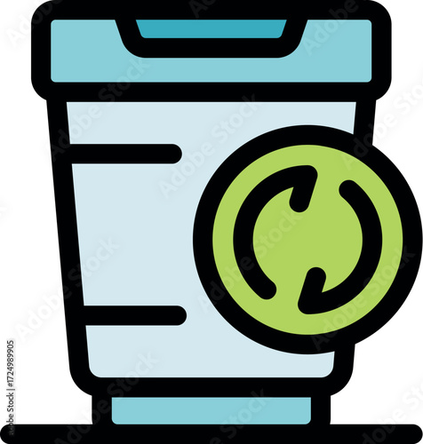 Recycling bin with recycling symbol, highlighting eco conscious waste management