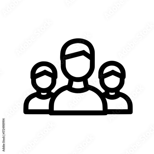 Vector of single parent with two children symbolizing family care love and parental strength