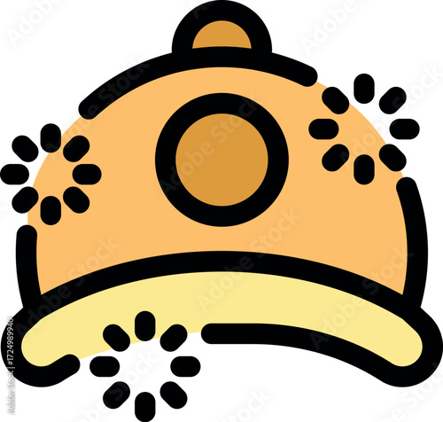 Mining helmet with flashing lights indicating a potential safety hazard or emergency situation