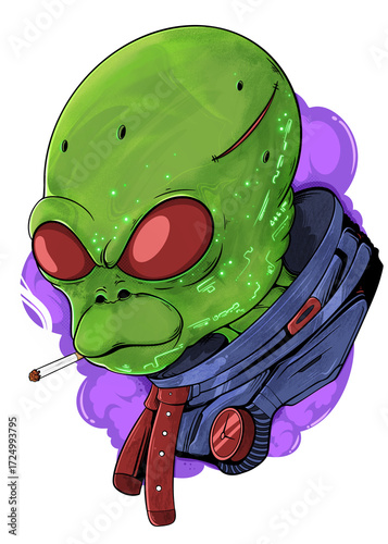 Alien Illustration Digital Drawing Art