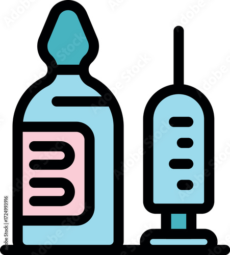 Nasal spray and vaccine syringe represent crucial medical tools for administering medication and vaccinations, symbolizing healthcare and disease prevention